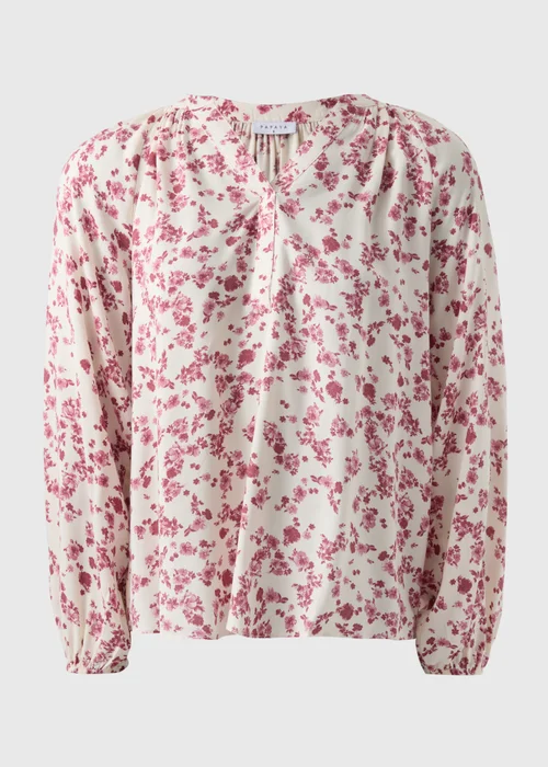 Pink Ditsy Floral Popover Blouse - 8 Image 3