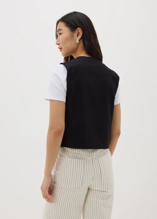 Black Monochrome Embroidered Waistcoat - 8 Image 2