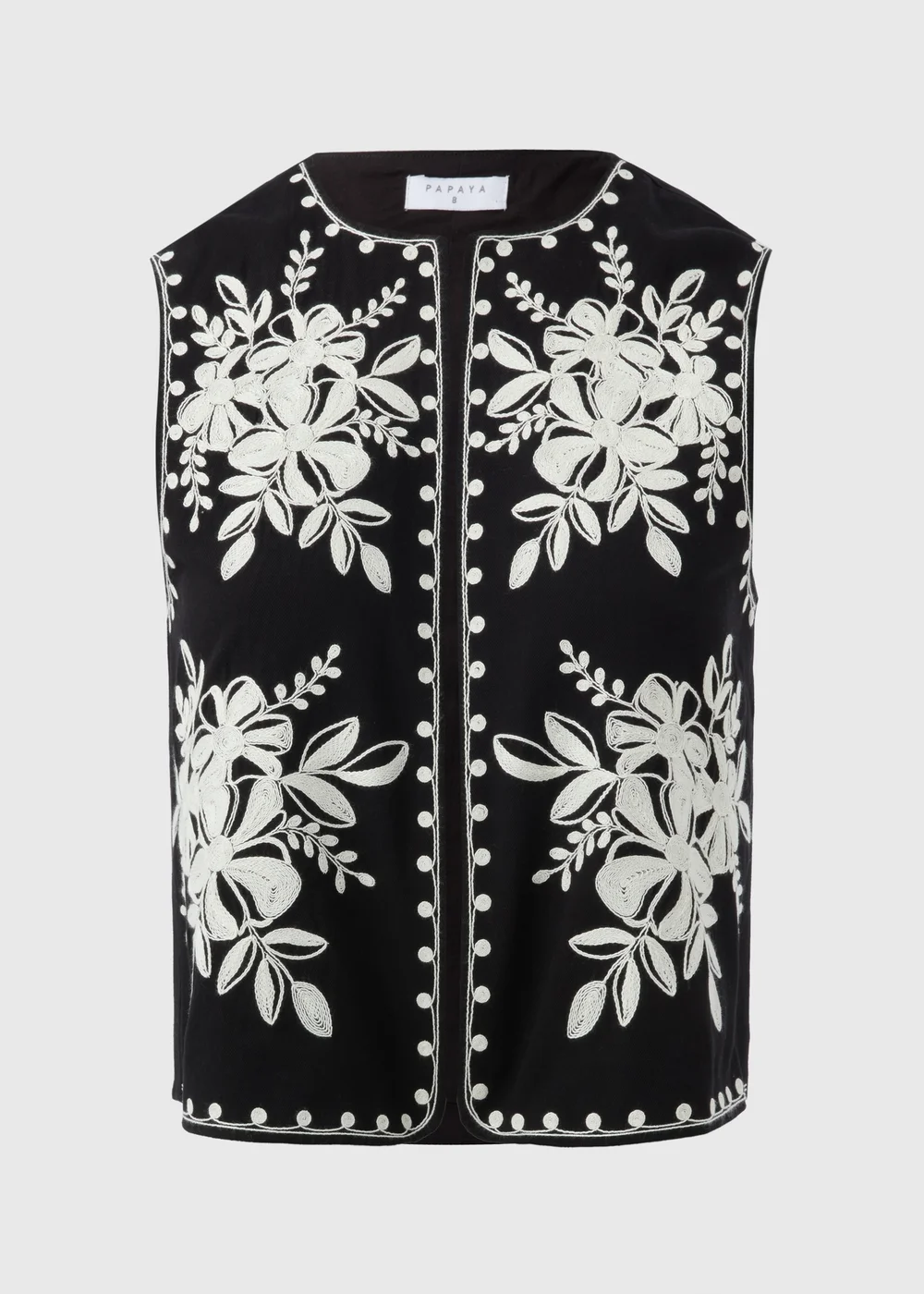 Black Monochrome Embroidered Waistcoat - 8 Image 4