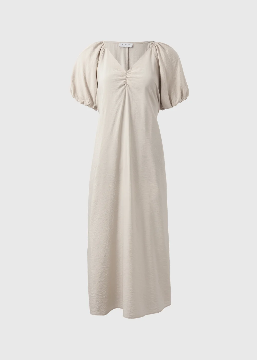 Stone Puff Sleeve Tie Waist Midi Dress - 8 Image 4
