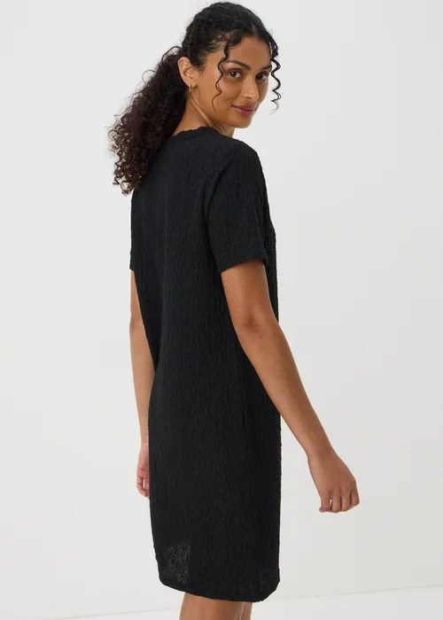 Black Textured T-Shirt Mini Dress - 8 Image 3
