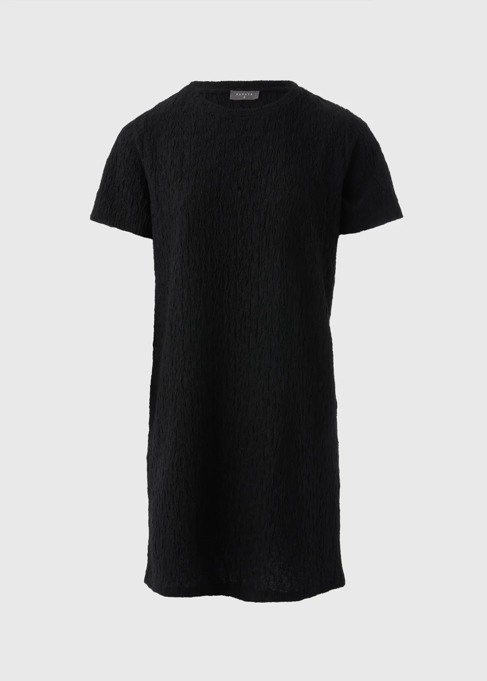 Black Textured T-Shirt Mini Dress - 8 Image 4