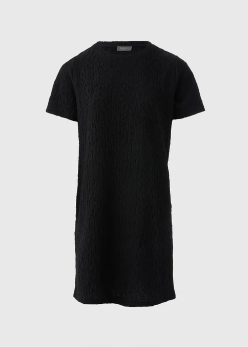 Black Textured T-Shirt Mini Dress - 8 Image 4
