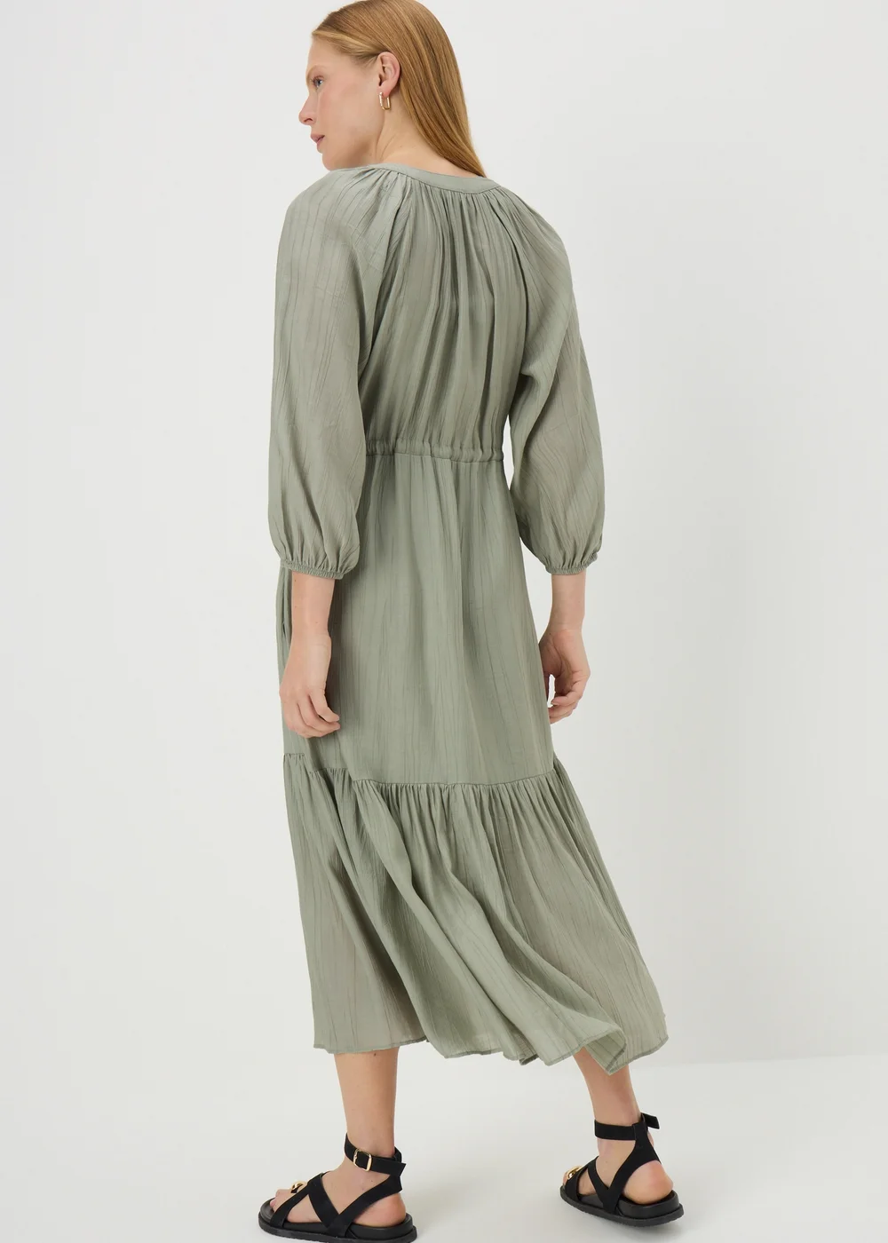 Sage Green Raglan Shirt Midi Dress - 8 Image 2