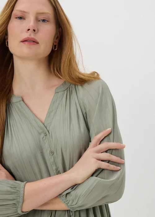 Sage Green Raglan Shirt Midi Dress - 8 Image 3