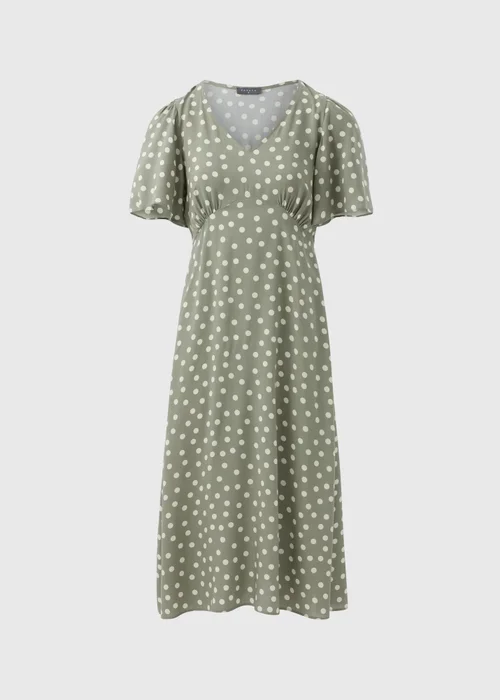 Green Spot Print Midi Tea Dress - 8 Image 4