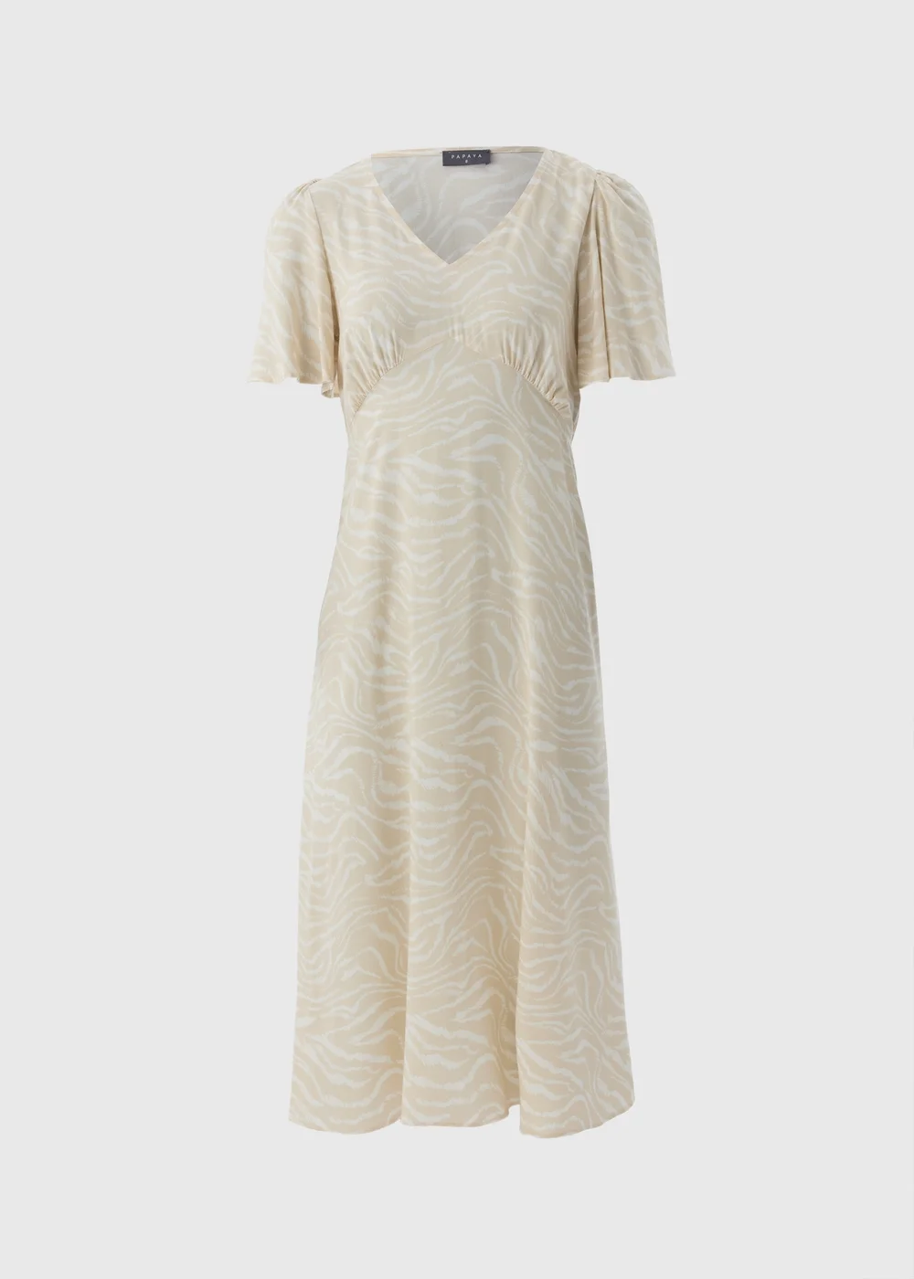 Cream Zebra Print Midi Tea Dress - 8 Image 4