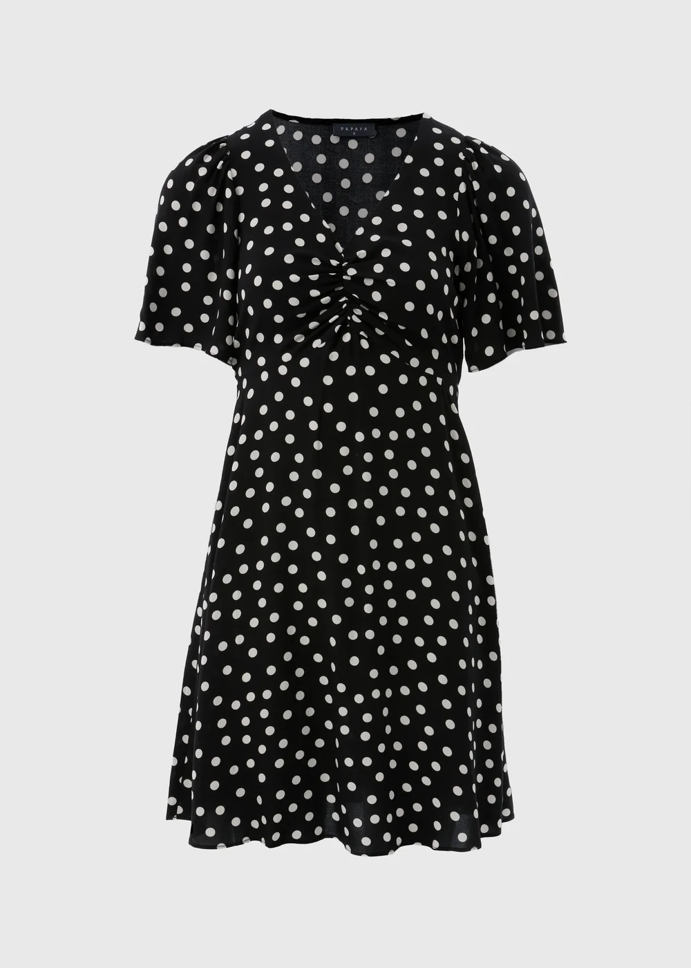 Black Monochrome Spot Mini Tea Dress - 8 Image 3
