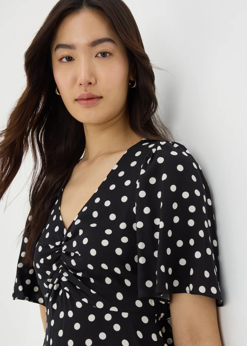 Black Monochrome Spot Mini Tea Dress - 8 Image 2