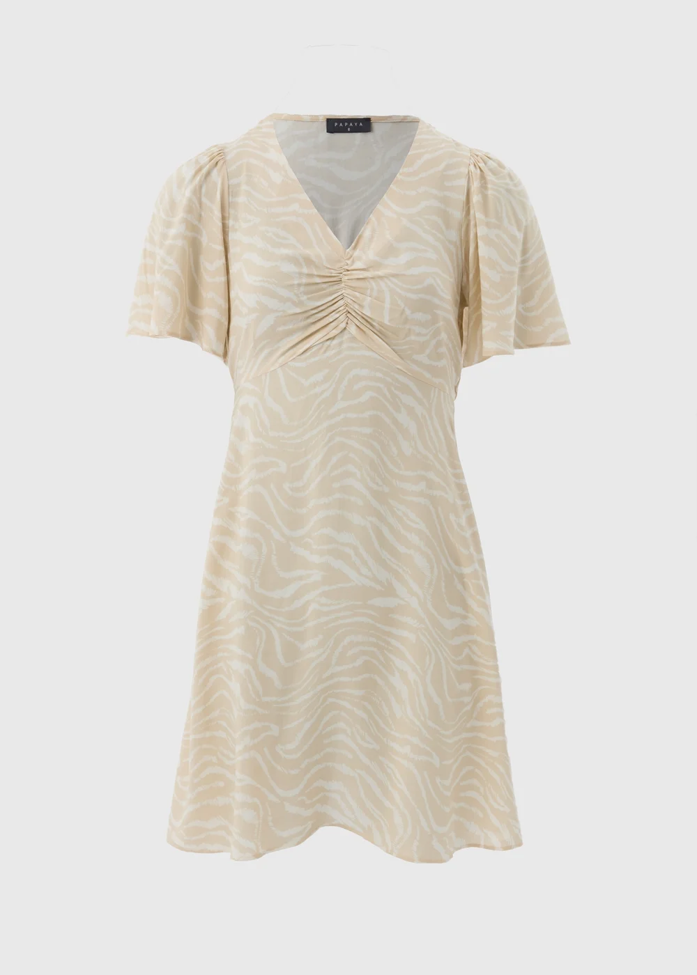 Cream Zebra Print Mini Tea Dress - Size 8 Image 4
