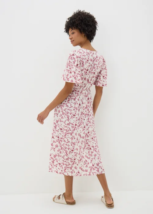 Pink Ditsy Floral Midi Tea Dress - 8 Image 2
