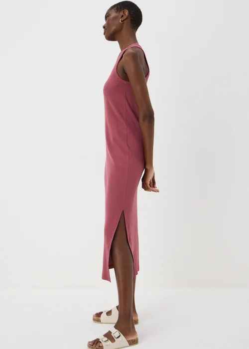 Raspberry Racer Back Ribbed Midi Dress - 8 Image 2