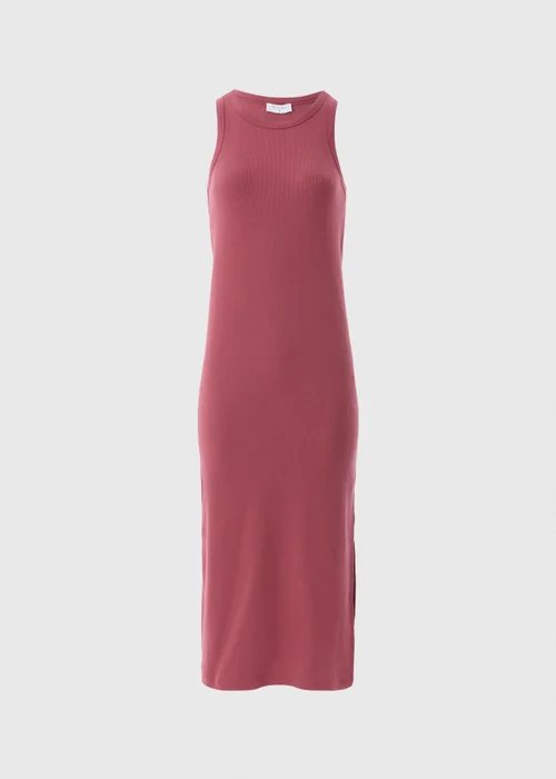 Raspberry Racer Back Ribbed Midi Dress - 8 Image 4