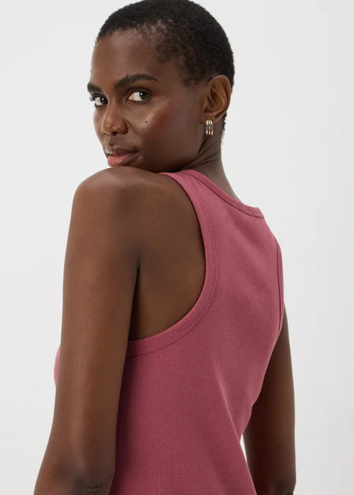 Raspberry Racer Back Ribbed Midi Dress - 8 Image 3