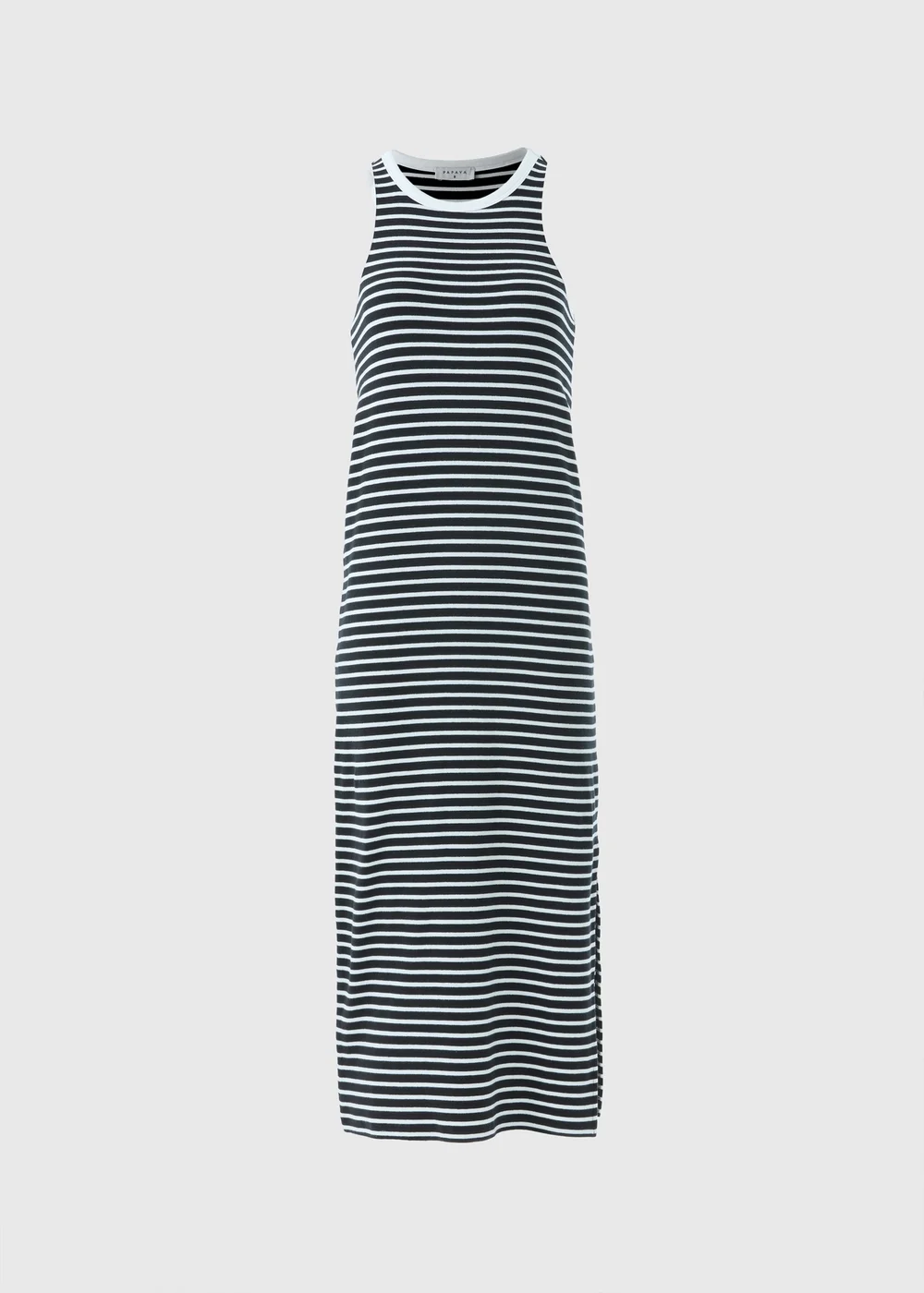 Black Stripe Racer Back Ribbed Midi Dress - 8 Image 4
