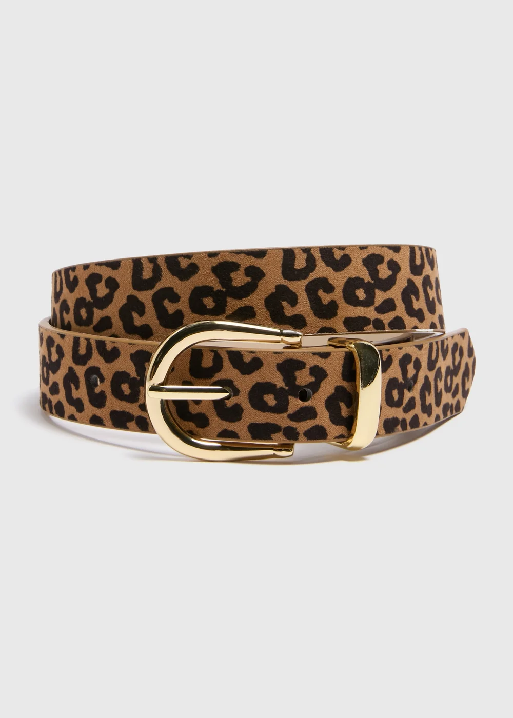 Brown Leopard Print Belt - S Image 1