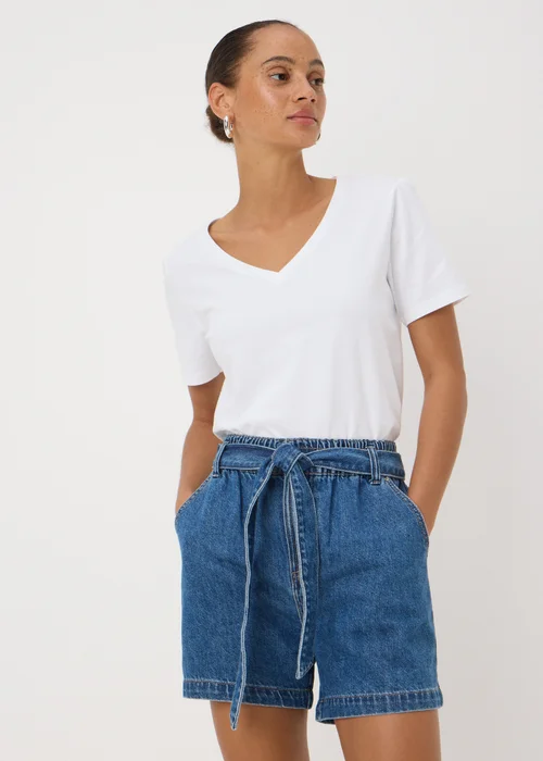 White V-Neck Regular Fit T-Shirt - 8 Image 3