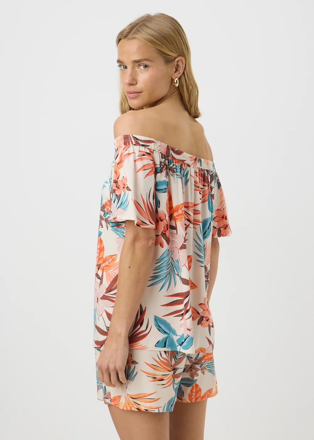 Cream Floral Bardot Top - 8 Image 2