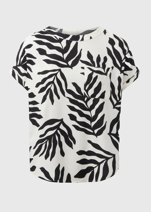 White Monochrome Leaf Pocket Box Top - 8 Image 3
