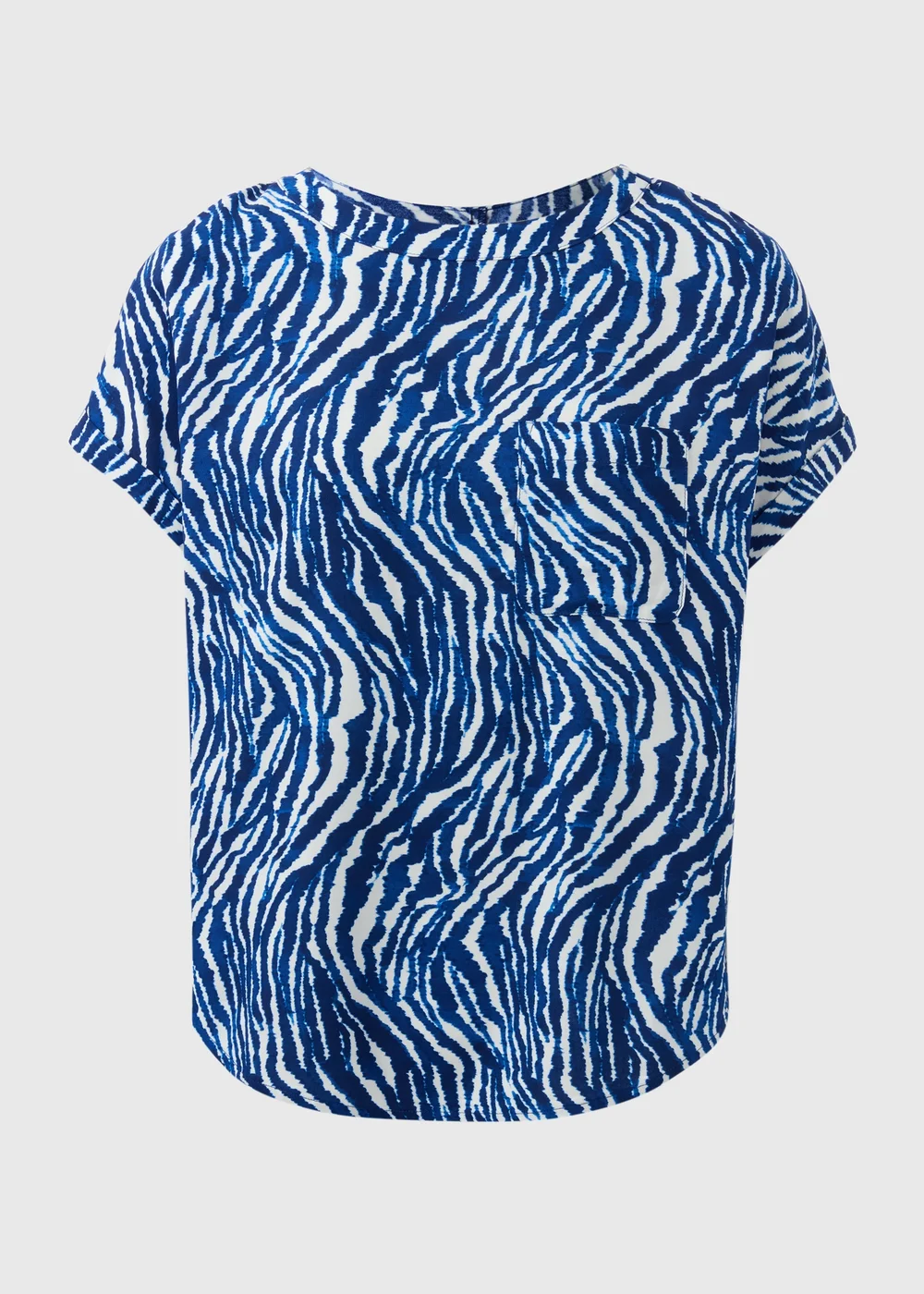 Blue Animal Print Pocket Box Top - 8 Image 4