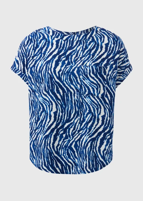 Blue Animal Print Pocket Box Top - 8 Image 4