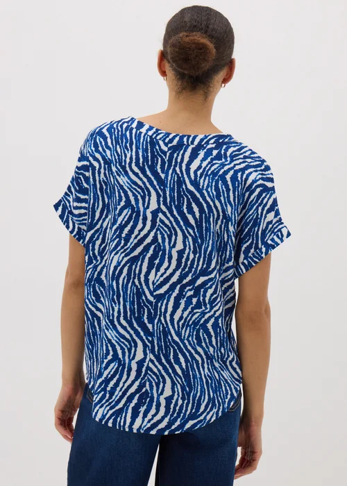 Blue Animal Print Pocket Box Top - 8 Image 2