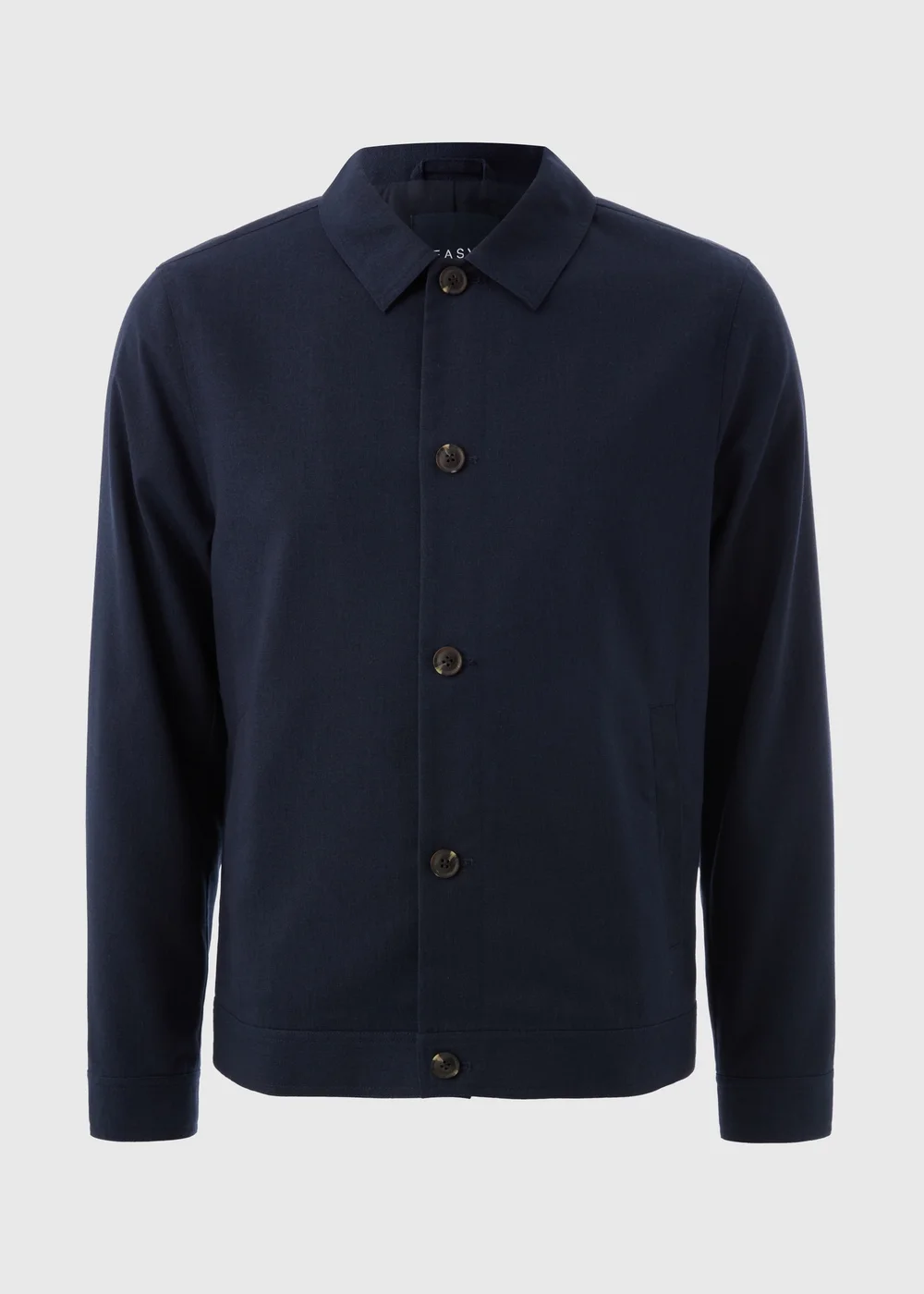 Navy Linen Blend Shacket - S Image 4