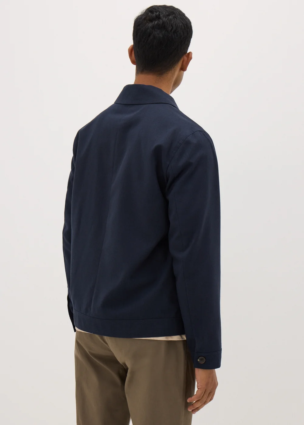 Navy Linen Blend Shacket - S Image 3