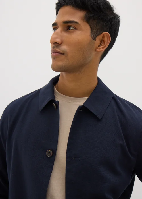 Navy Linen Blend Shacket - S Image 2