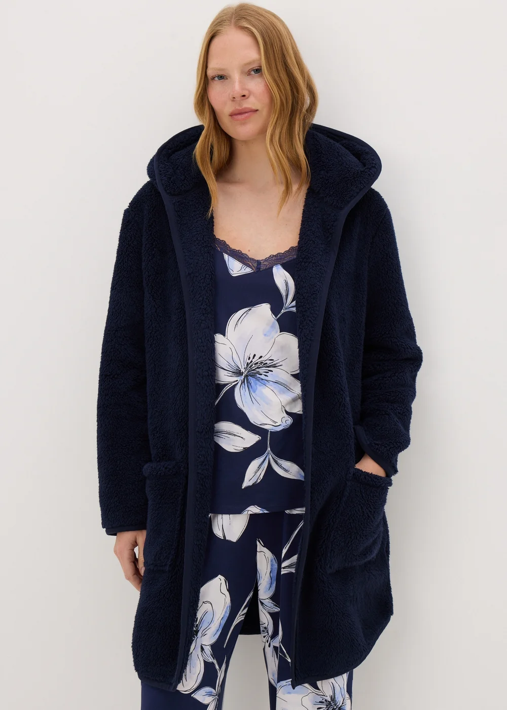 Navy Fleece Lounge Cardigan - Extra small Image 1