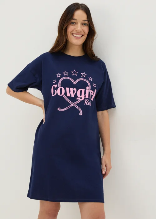 Navy Cowgirl Rodeo Nightie - Extra small Image 1