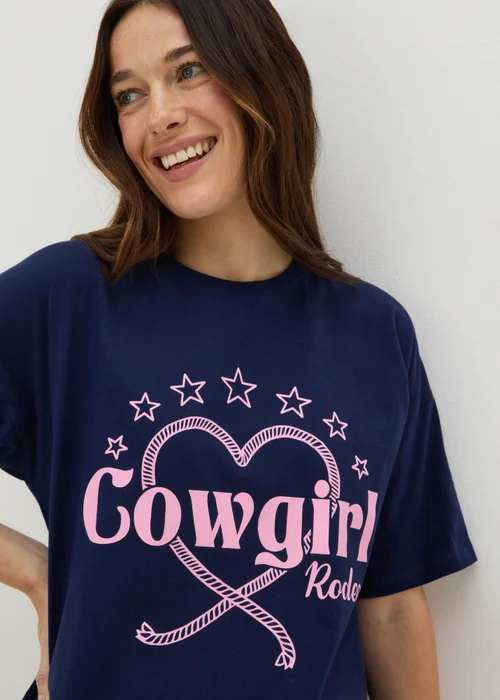 Navy Cowgirl Rodeo Nightie - Extra small Image 2