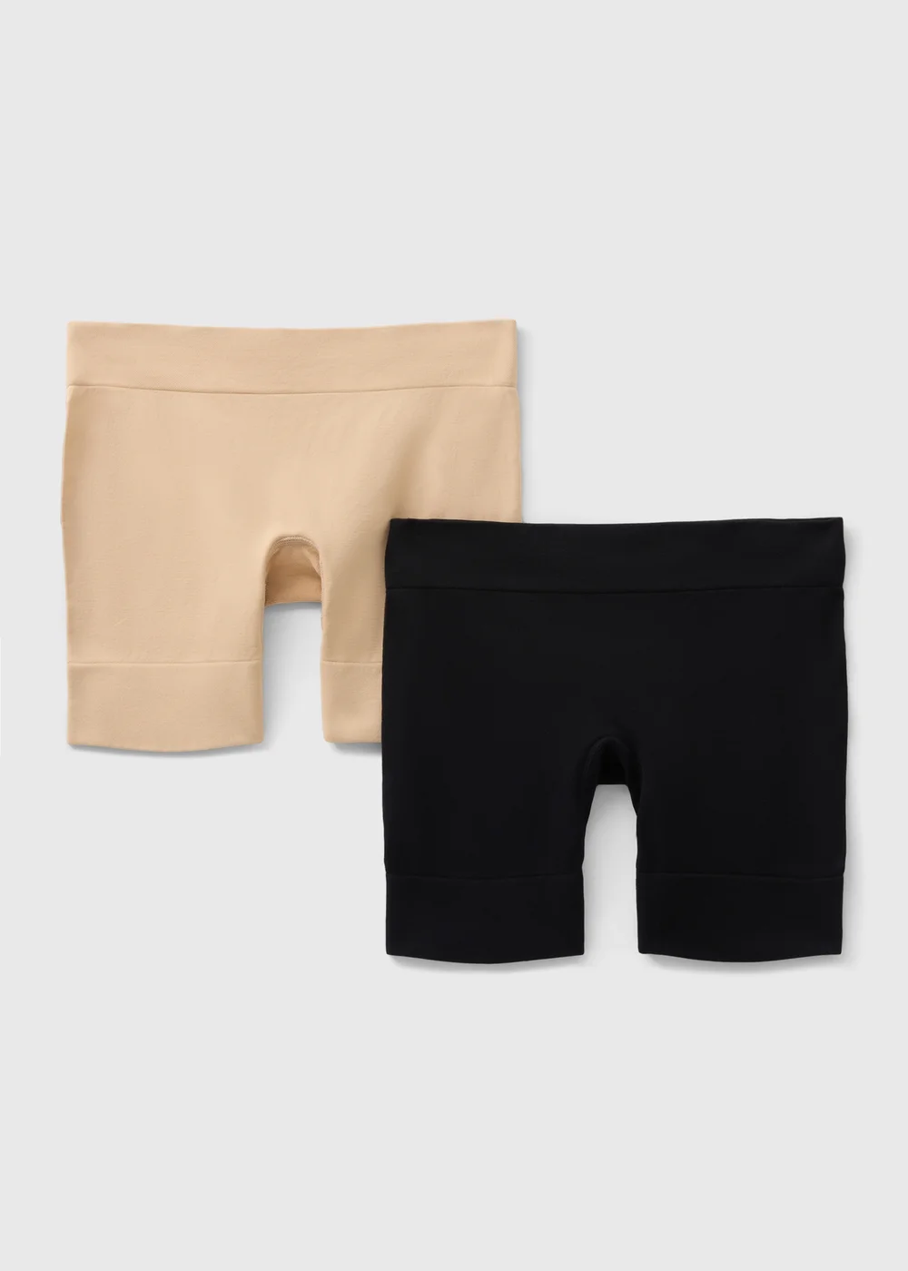2 Pack Nude & Black Seamless Anti Chafing Shorts - S Image 1