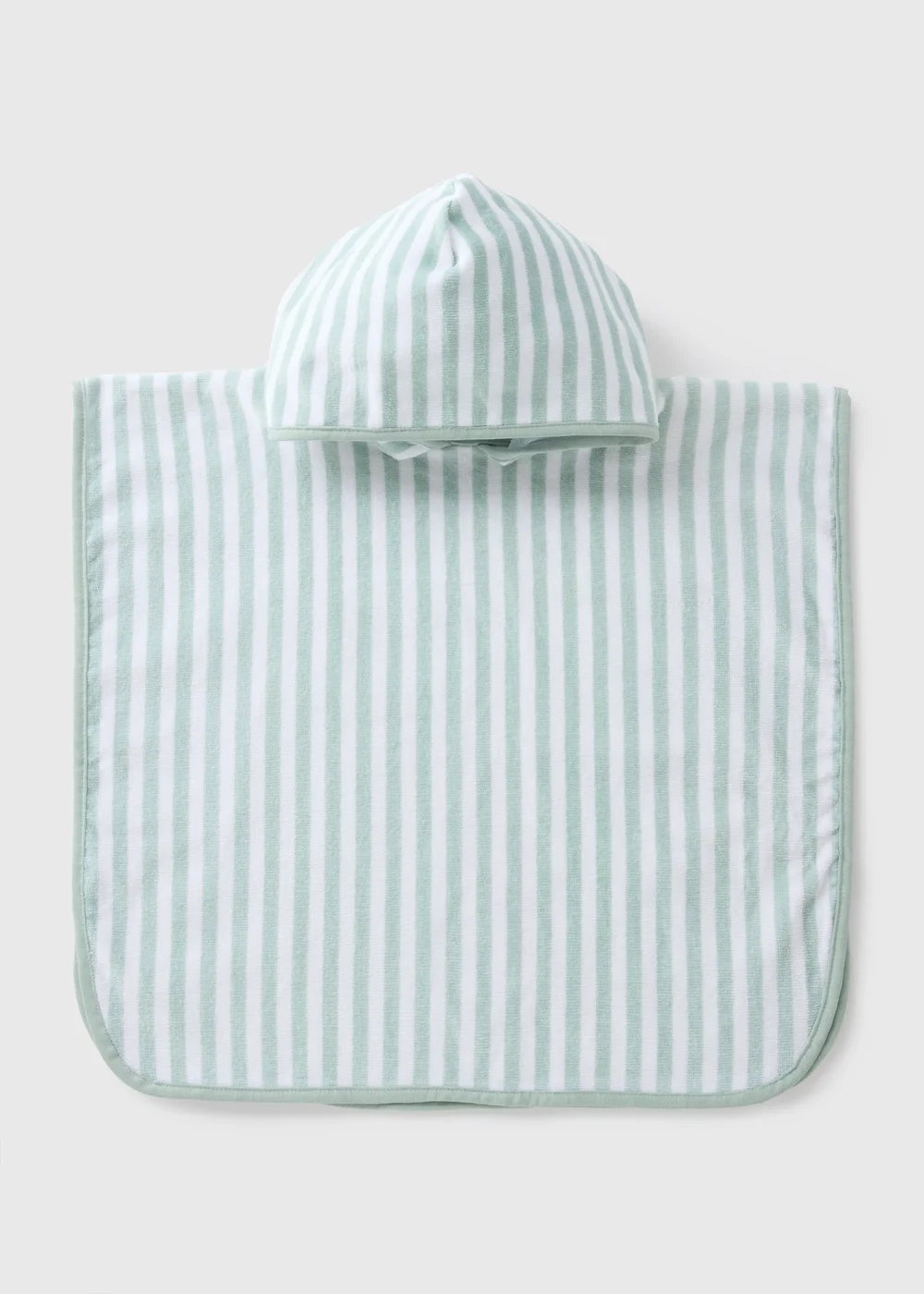Baby Sage Stripe Poncho - One Size Image 1