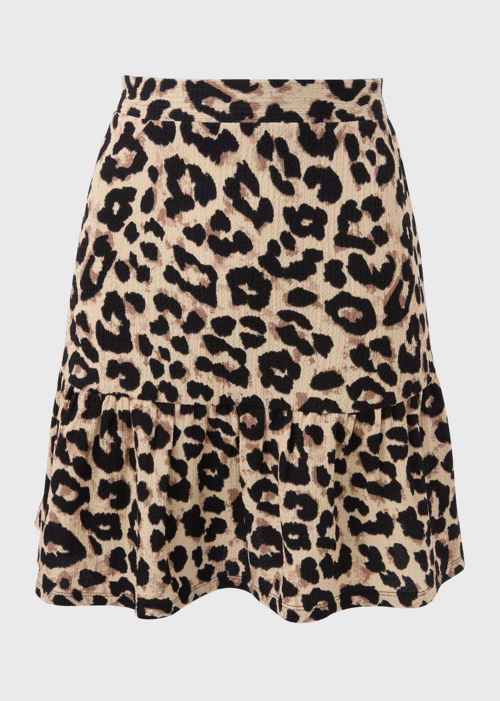 Brown Leopard Print Tiered Mini Skirt - 8 Image 3