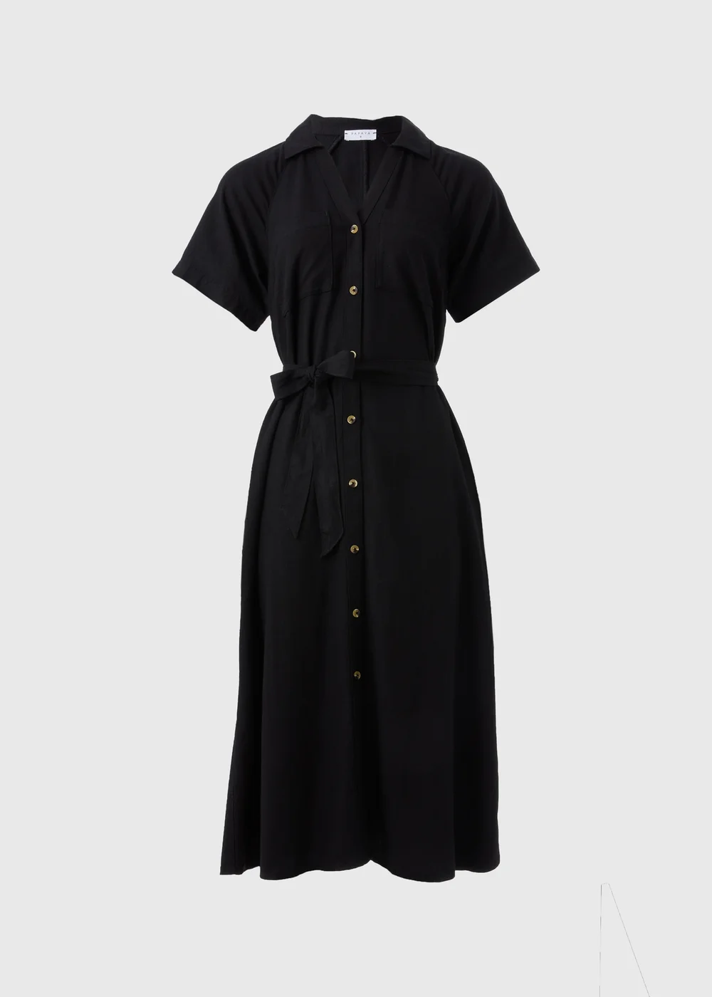 Black Linen Blend Midi Shirt Dress - Size 8 | Matalan Black Linen Blend Midi Shirt Dress - Size 8 | Matalan