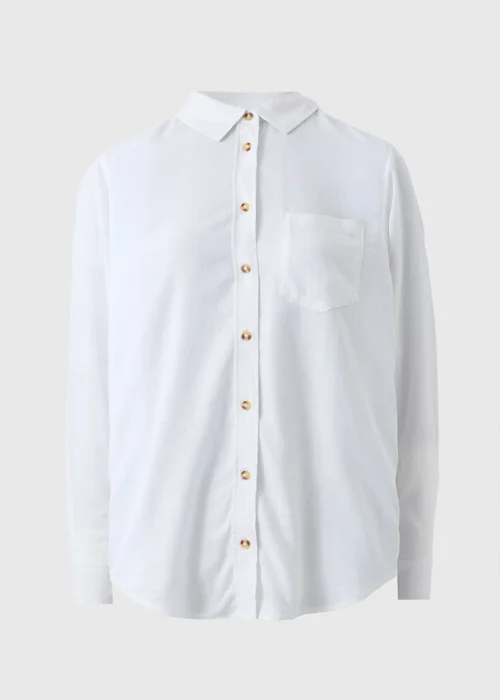 White Linen Blend Shirt - 8 Image 4