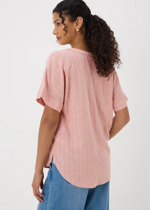 Pink Stripe Linen Blend Top - 8 Image 2