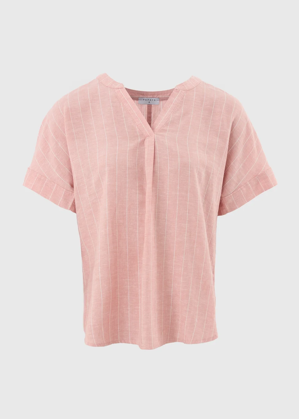 Pink Stripe Linen Blend Top - 8 Image 4