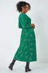 Roman Green Petite Floral Print Stretch Midi Dress - 6 Image 3