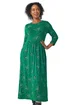 Roman Green Petite Floral Print Stretch Midi Dress - 6 Image 2