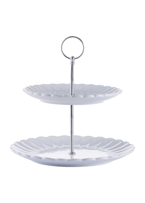 Price & Kensington Luxe 2 Tier Cake Stand White - One Size Image 1