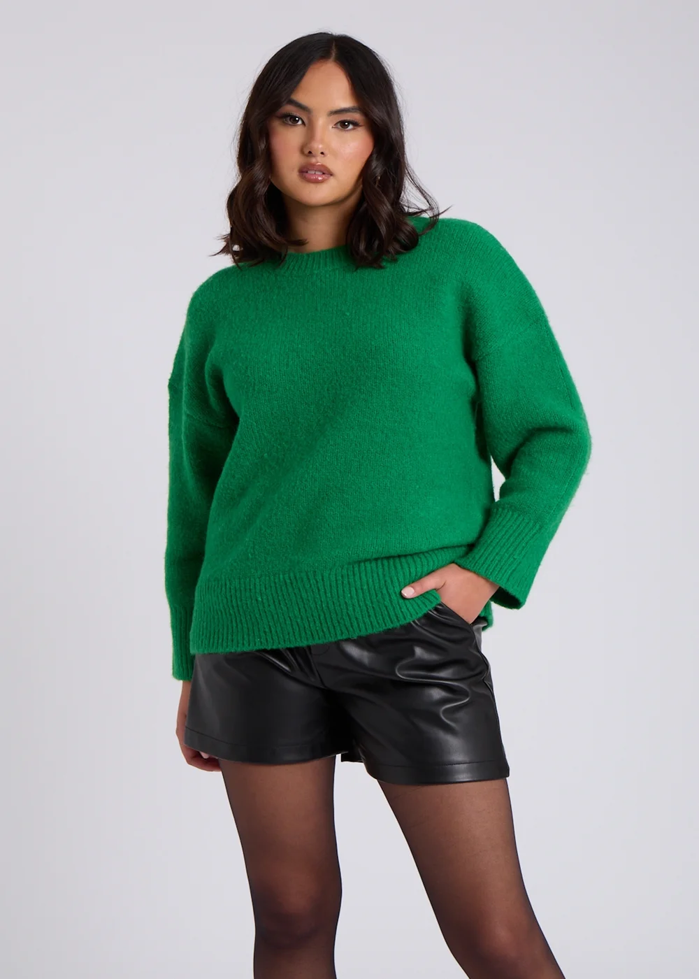 Urban Bliss Green Wool Blend Jumper - Small Image 3