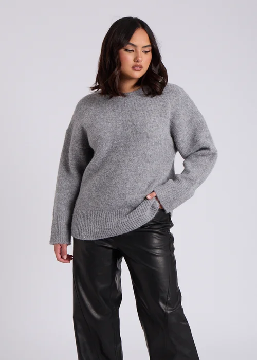 Urban Bliss Grey Wool Blend Crew Neck Jumper - S Image 1