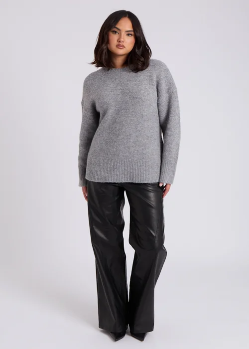 Urban Bliss Grey Wool Blend Crew Neck Jumper - S Image 2