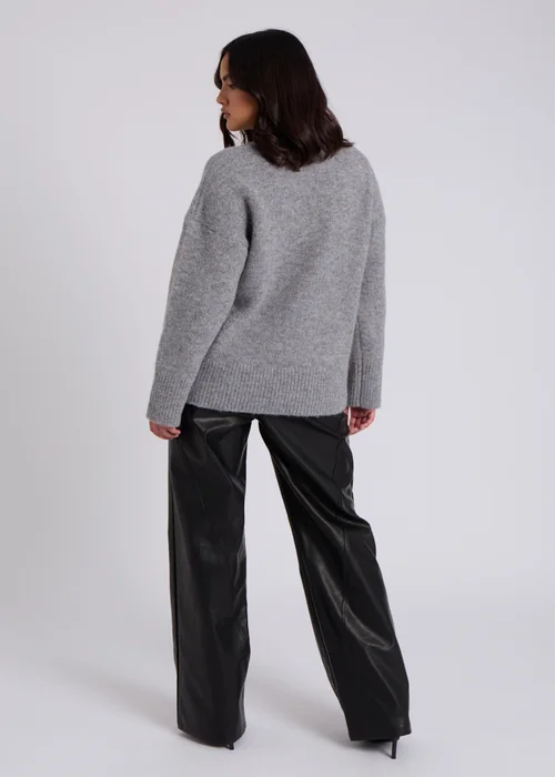 Urban Bliss Grey Wool Blend Crew Neck Jumper - S Image 4
