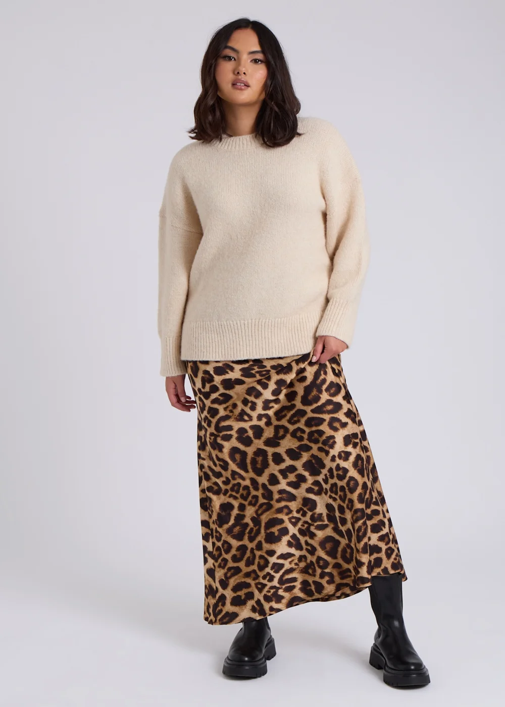Urban Bliss Cream Wool Blend Crew Neck Jumper - S Image 1