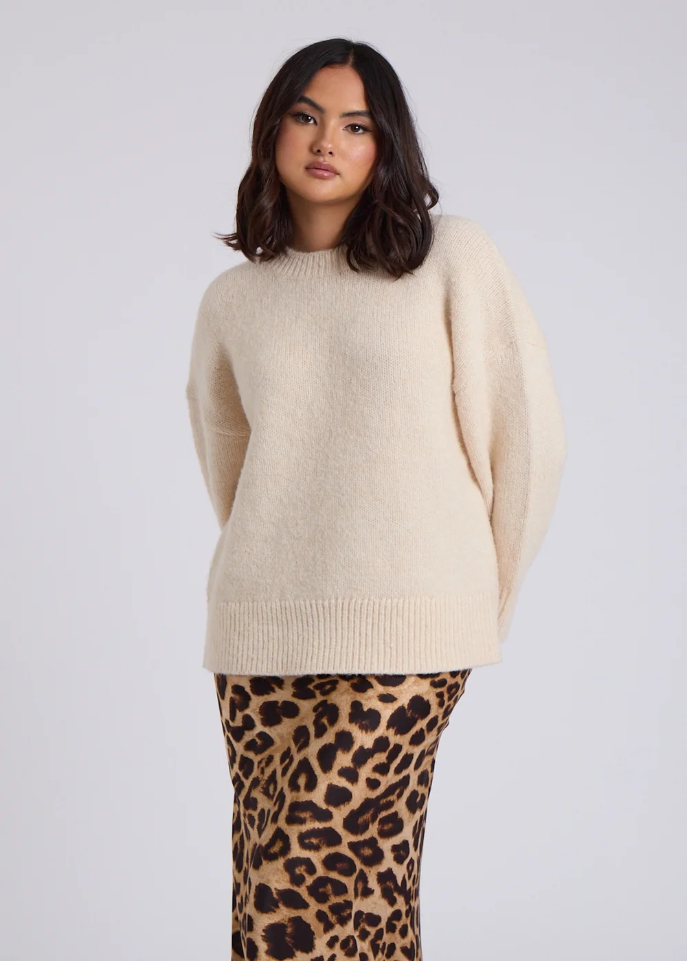Urban Bliss Cream Wool Blend Crew Neck Jumper - S Image 2