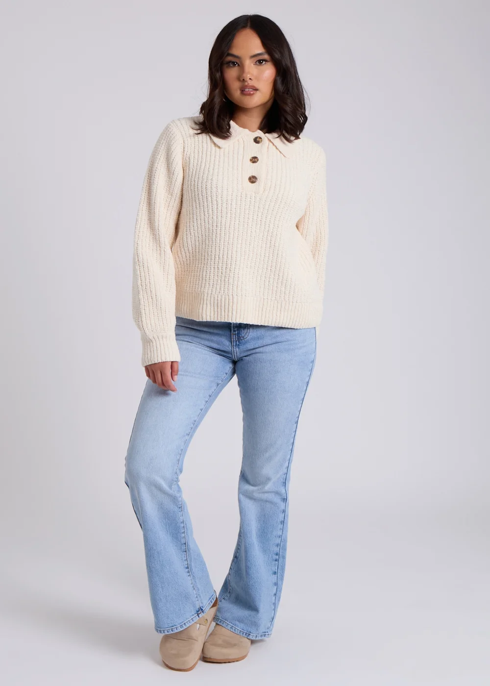 Urban Bliss Cream Chenile Button Jumper - S Image 3