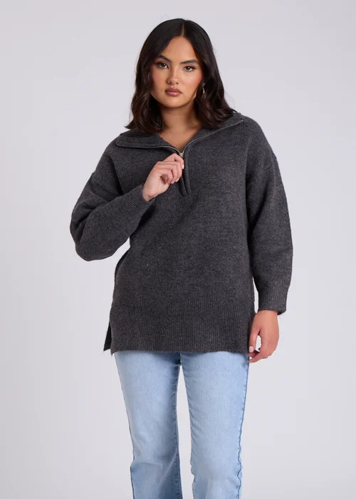 Urban Bliss Grey Oversized Half Zip Jumper - S Image 3